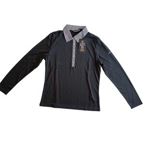 Abacus‎ Womens Solheim Cup 2019 Long Sleeve Golf Polo Shirt Black Houndstooth L